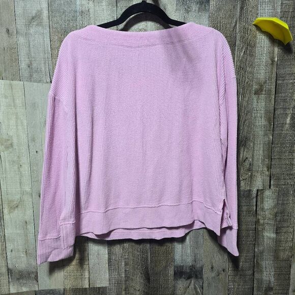 Daily Practice by Anthropologie Big Sky Boatneck Pullover Sweatshirt Pink - Picture 4 of 6